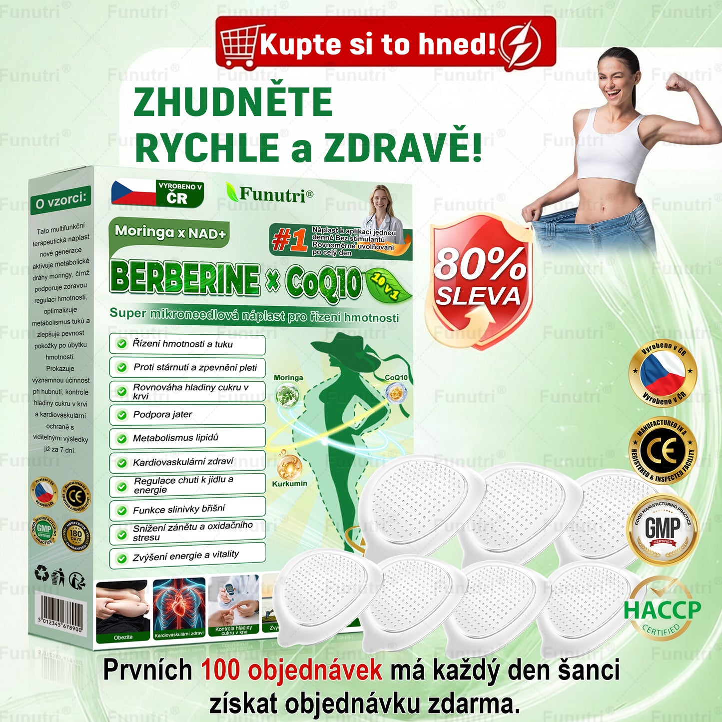 Oficiální obchod 🎉 Funutri® 10 v 1 metabolická tvarující náplast s nano mikrojehličkami (Pouze jednou denně, viditelné změny již za 7 dní) Určeno pro osoby s obezitou, diabetem, spánkovou apnoe