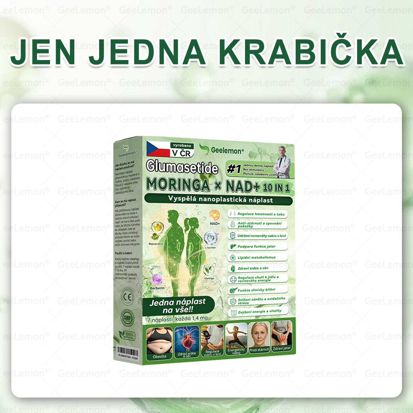 🇨🇿 Oficiální obchod | 💯 Geelemon® Moringa · Berberin × NAD+ 8-v-1 náplasti (Užívání jednou denně, viditelná změna do 7 dní) ✅ Na léčbu obezity, povislé pokožky, cukrovky, spánkové apnoe a problémů s klouby.