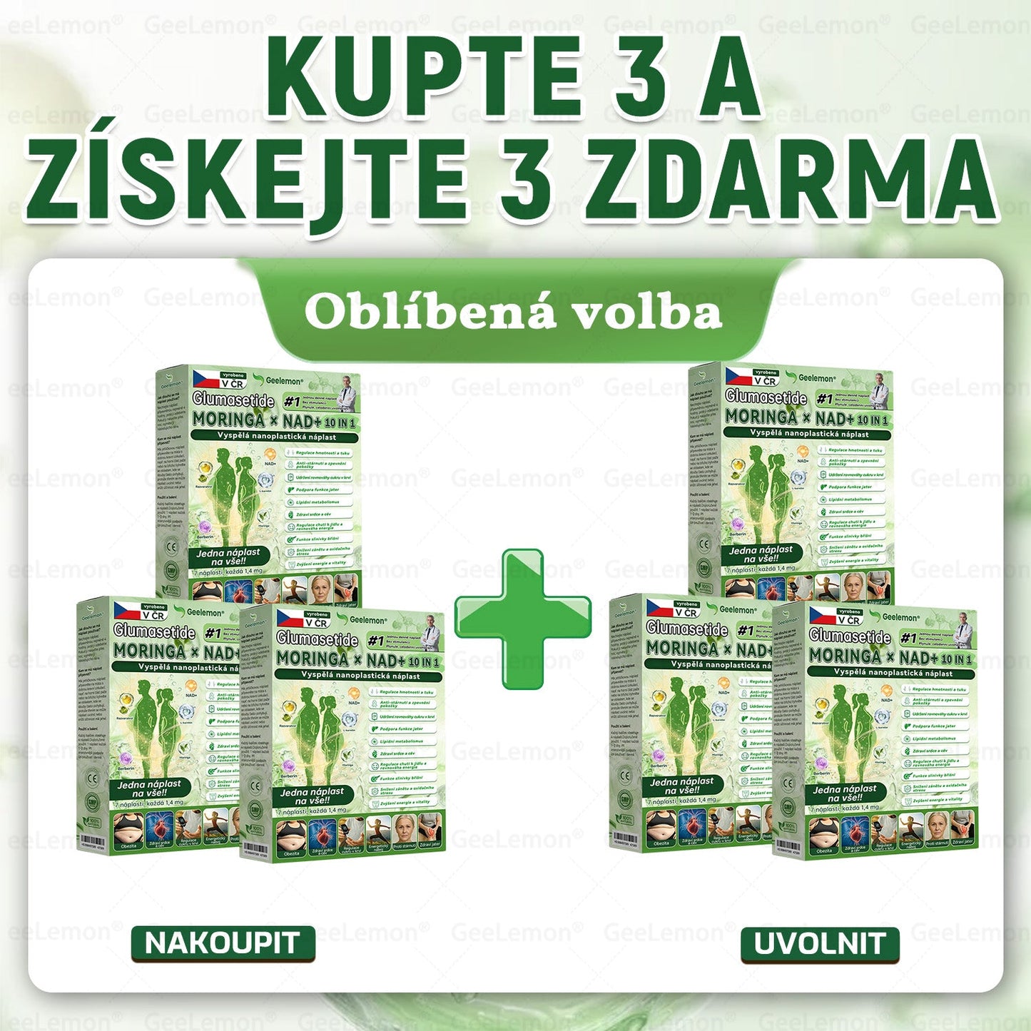 🇨🇿 Oficiální obchod | 💯 Geelemon® Moringa · Berberin × NAD+ 8-v-1 náplasti (Užívání jednou denně, viditelná změna do 7 dní) ✅ Na léčbu obezity, povislé pokožky, cukrovky, spánkové apnoe a problémů s klouby.