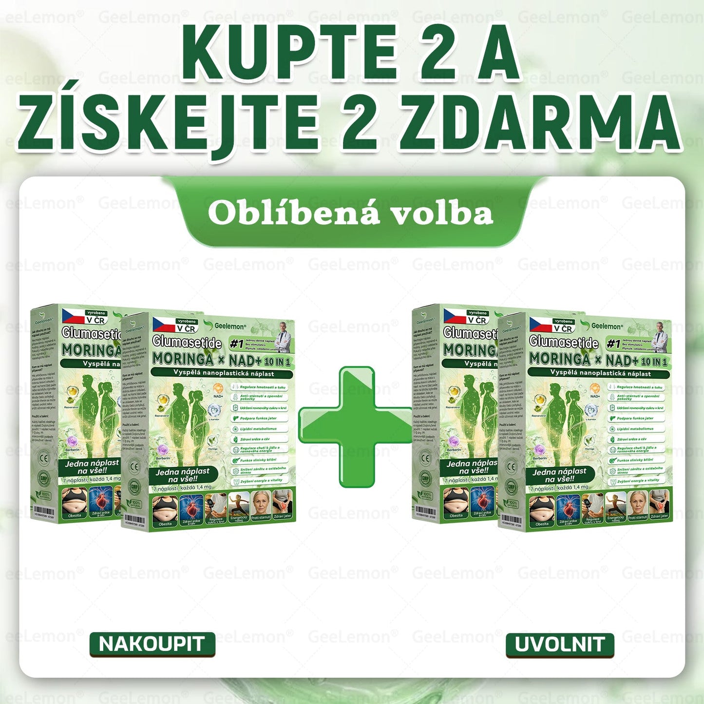 🇨🇿 Oficiální obchod | 💯 Geelemon® Moringa · Berberin × NAD+ 8-v-1 náplasti (Užívání jednou denně, viditelná změna do 7 dní) ✅ Na léčbu obezity, povislé pokožky, cukrovky, spánkové apnoe a problémů s klouby.